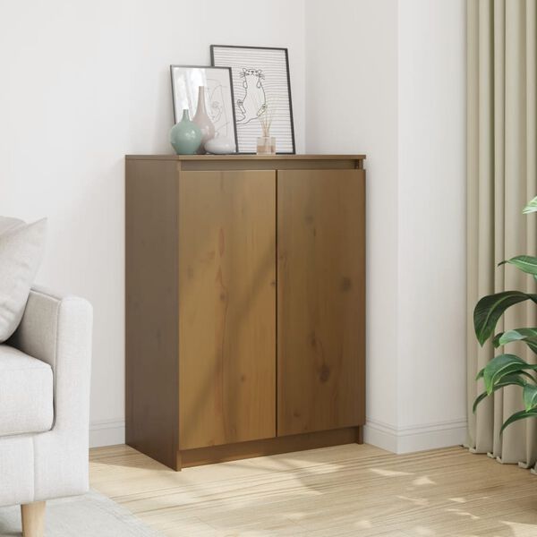 vidaXL Szafka boczna, miodowy brąz, 60x36x84 cm, lite drewno sosnowe