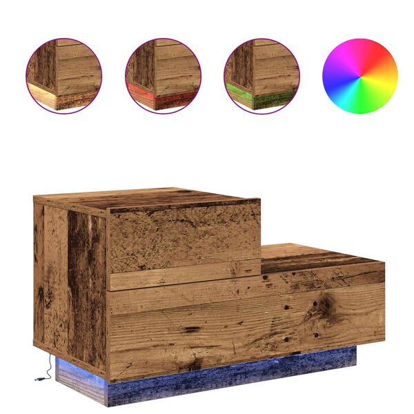 vidaXL Szafka Nocna z szufladą Stare drewno 70 x 36 x 40,5 cm