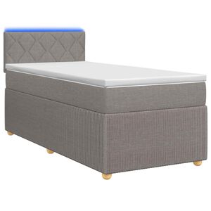 vidaXL Ł&oacute;żko kontynentalne z materacem Ciemnoszary 80 x 200 cm tkanina