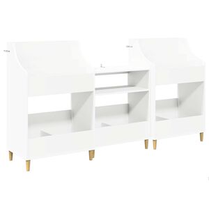 vidaXL Zestaw P&oacute;łek na Media 3 szt. Biały 212 x 46 x 112 cm