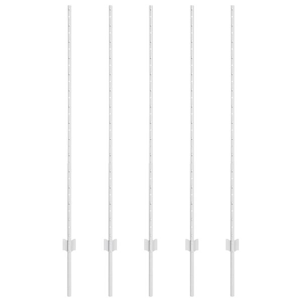 vidaXL Słupek ogrodzeniowy. 5 pcs Srebrny 140 cm Stal