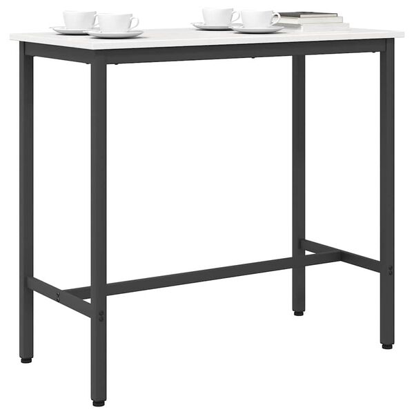 vidaXL st&oacute;ł Biały 100 x 50 x 91 cm Drewno inżynieryjne i stal