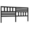 vidaXL Wezgłowie ł&oacute;żka, czarne, 186x4x100 cm, lite drewno sosnowe