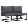 vidaXL Meble Ogrodowe 2 Sztuka Czarny i antracyt 70 x 71,5 x 71 cm