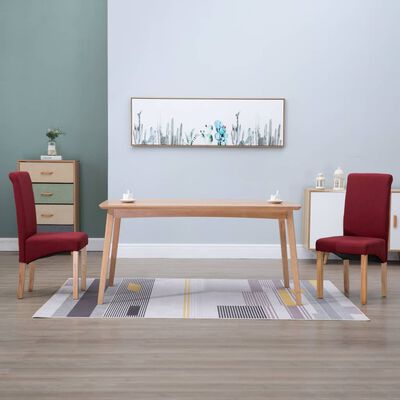 vidaXL Krzesła stołowe, 2 szt., czerwone, tapicerowane tkaniną