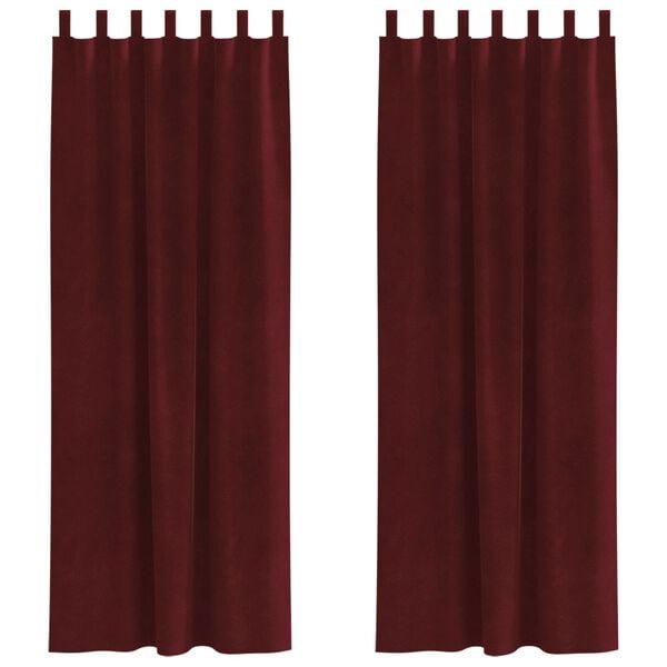 vidaXL Zasłony zaciemniające 2 pcs Czerwone wino 140 x 260 cm Aksamit
