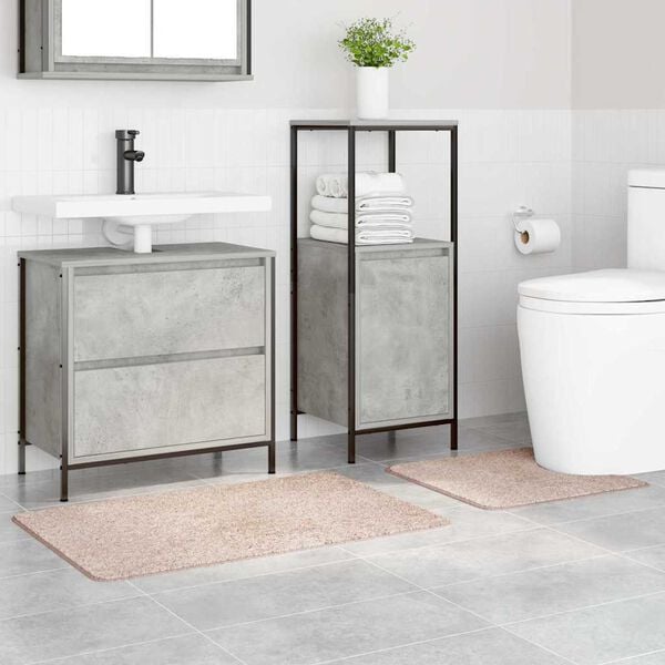 vidaXL Zestaw mat łazienkowych antypoślizgowych 2 pcs Kremowy PP