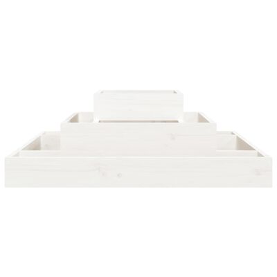 vidaXL Donica, biała, 80x80x27 cm, lite drewno sosnowe