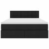 vidaXL Ł&oacute;żko z miejscem na przechowywanie i LED Czarny 140 x 190 cm