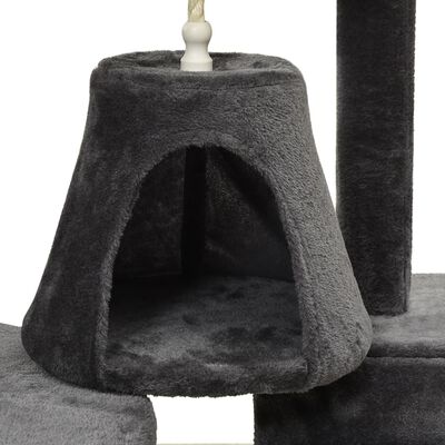 vidaXL Drapak dla kota ze słupkami sizalowymi, ciemnoszary, 191 cm