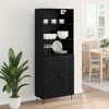 vidaXL Highboard z szufladą 2 pcs Czarny Dąb Materiał drewnopochodny