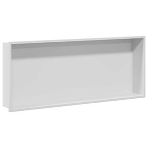vidaXL Nisza prysznicowa Biały 75 x 30 x 9,5 cm Stal nierdzewna