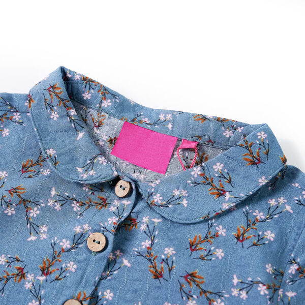 Sukienka dziecięca z długimi rękawami, kolor morski, 92