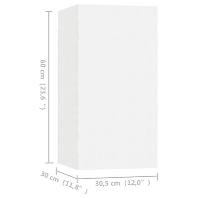 vidaXL Szafki telewizyjne, 4 szt., białe, 30,5x30x60 cm, płyta wiórowa