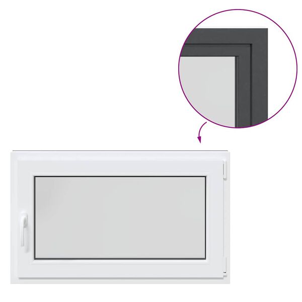 vidaXL Okno piwniczne "RISOR" 100x60 cm uchylno-rozwierne DIN prawe antracyt