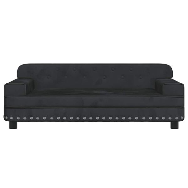 vidaXL Sofa dla dzieci, czarna, 90x53x30 cm, aksamit