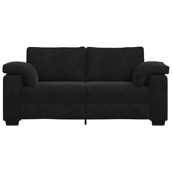 vidaXL Sofa dwuosobowa czarna 140 cm aksamitna