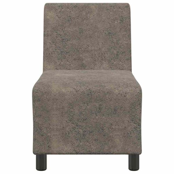 vidaXL Modułowa sofa bez podłokietnik&oacute;w Ciemnoszara 55 cm Sk&oacute;ra syntetyczna zamszowa