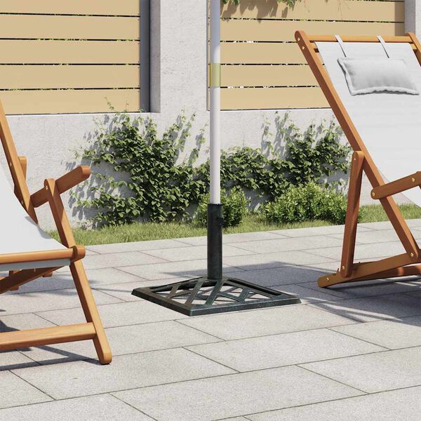 vidaXL Podstawa pod parasol, zielona, 44x44x31 cm, żeliwo