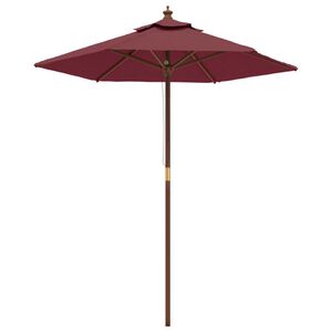 vidaXL Parasol ogrodowy na drewnianym słupku, bordo, 196x231 cm