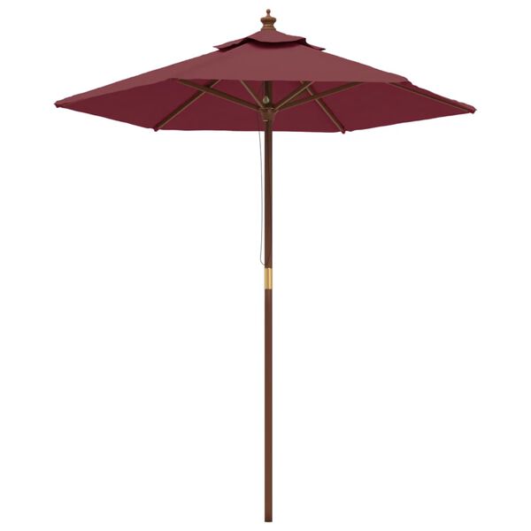 vidaXL Parasol ogrodowy na drewnianym słupku, bordo, 196x231 cm