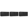 vidaXL Szafki wiszące pod TV 3 szt., czarne, 60x30x30 cm