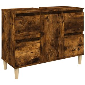 vidaXL Szafka pod umywalkę, przydymiony dąb, 80x33x60 cm
