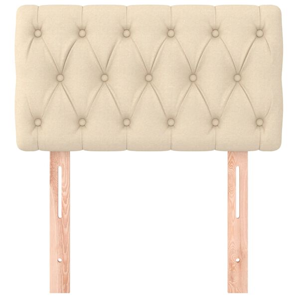 vidaXL Zagłówek do łóżka, kremowy, 80x7x78/88 cm, tkanina