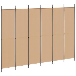 vidaXL Ekspresowy 6-panelowy parawan Beżowy 300 x 220 cm tkanina