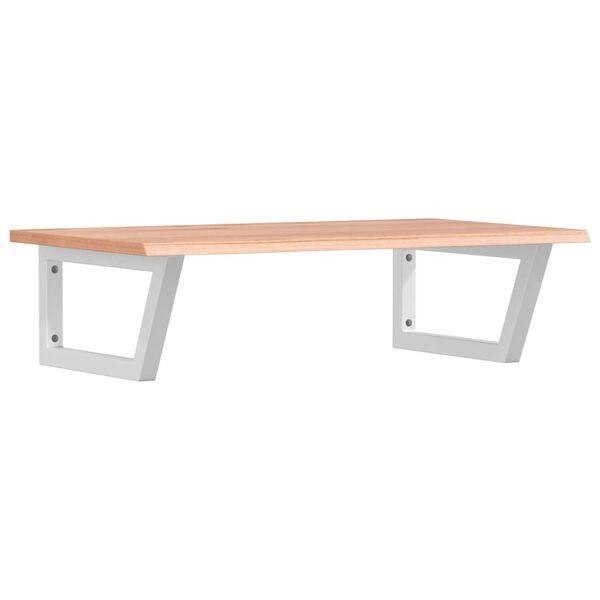 vidaXL P&oacute;łka ścienna pod umywalkę, stal i lite drewno dębowe