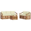 vidaXL Zestawy sof 6 pcs Naturalny i Kremowy Lite Drewno Akacji