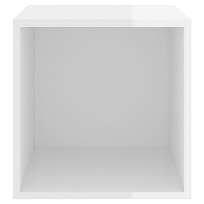 vidaXL Półka ścienna, wysoki połysk, biała, 37x37x37 cm, płyta wiórowa