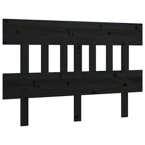 vidaXL Wezgłowie ł&oacute;żka, czarne, 143,5x3x81 cm, lite drewno sosnowe