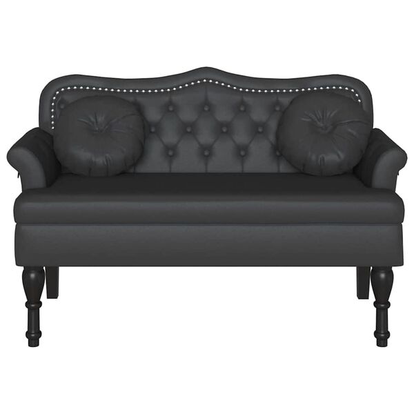 vidaXL Fotel Chesterfield Czarny 120,5 x 65 x 75 cm Sk&oacute;ra ekologiczna