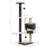 vidaXL Drapak dla kota z sizalowymi słupkami, ciemnoszaro-biały, 120cm