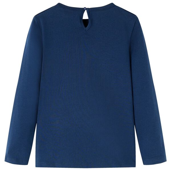 Koszulka dziecięca z długimi rękawami, granatowa, 140