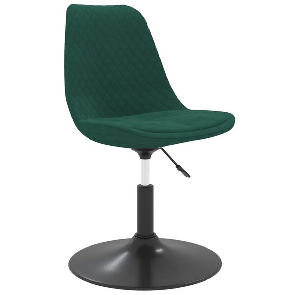 vidaXL Obrotowe krzesła stołowe, 6 szt., ciemnozielone, aksamit