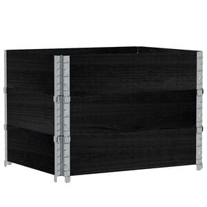 vidaXL Nadstawki paletowe, 3 szt., czarne, 80x60 cm, drewno sosnowe