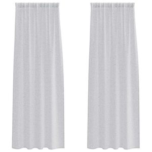 vidaXL Firany Voile 2 szt. Jasnoszary 245 x 140 cm Poliester