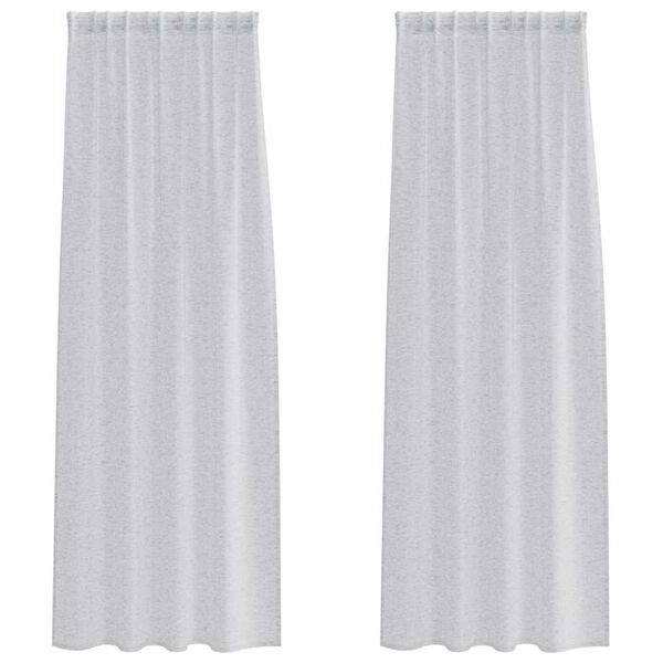 vidaXL Firany Voile 2 pcs Jasnoszary 245 x 140 cm Poliester
