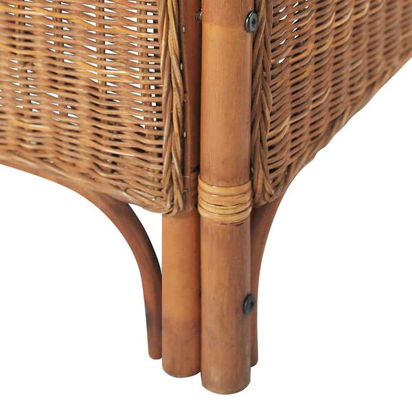 vidaXL Sofa 2-osobowa, jasnobrązowa, naturalny rattan i len