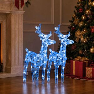 vidaXL Świąteczne renifery, 2 szt., 80 niebieskich LED, akryl