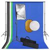 vidaXL Zestaw studyjny z lampą softbox, tłami i blendami