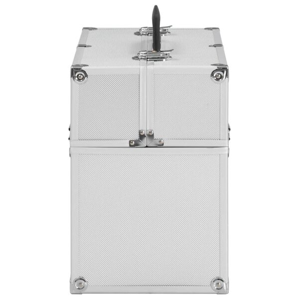 vidaXL Kuferek na kosmetyki, 38x23x34 cm, srebrny, aluminiowy