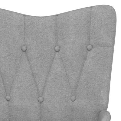 vidaXL Fotel bujany z podnóżkiem, jasnoszary, obity tkaniną