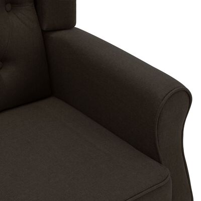 vidaXL Fotel masujący z podnóżkiem, ciemnobrązowy, obity tkaniną