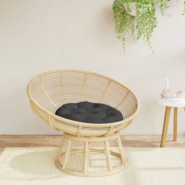 vidaXL Okrągła poduszka, czarna, &Oslash; 60 x11 cm, tkanina Oxford