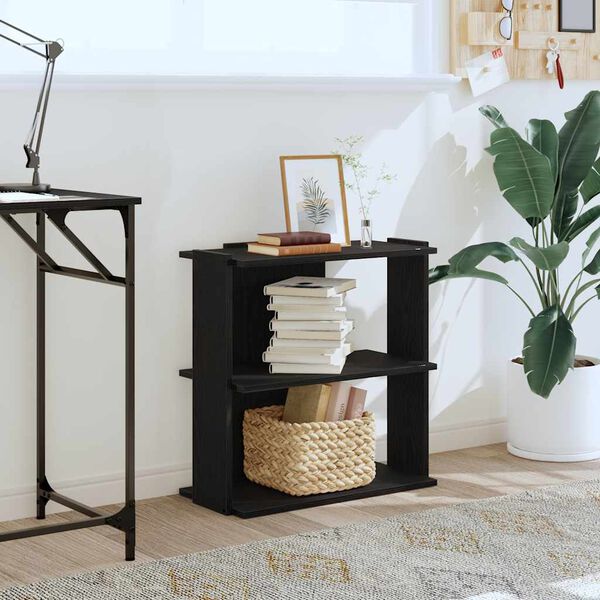 vidaXL 3-poziomowy regał na książki, czarny, 60x30x60 cm