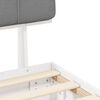 vidaXL Ramka ł&oacute;żka z tapicerowanym wezgłowiem Jasnoszary 200 x 200 cm