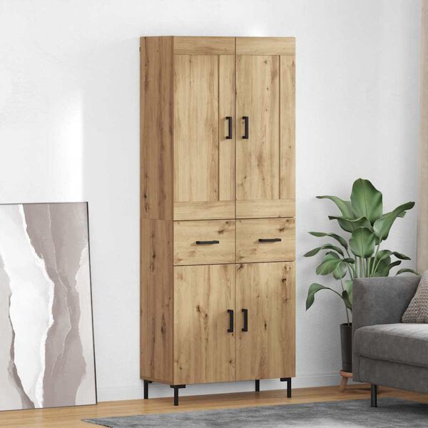 vidaXL Highboard 2 pcs Dąb rzemieślniczy Materiał drewnopochodny